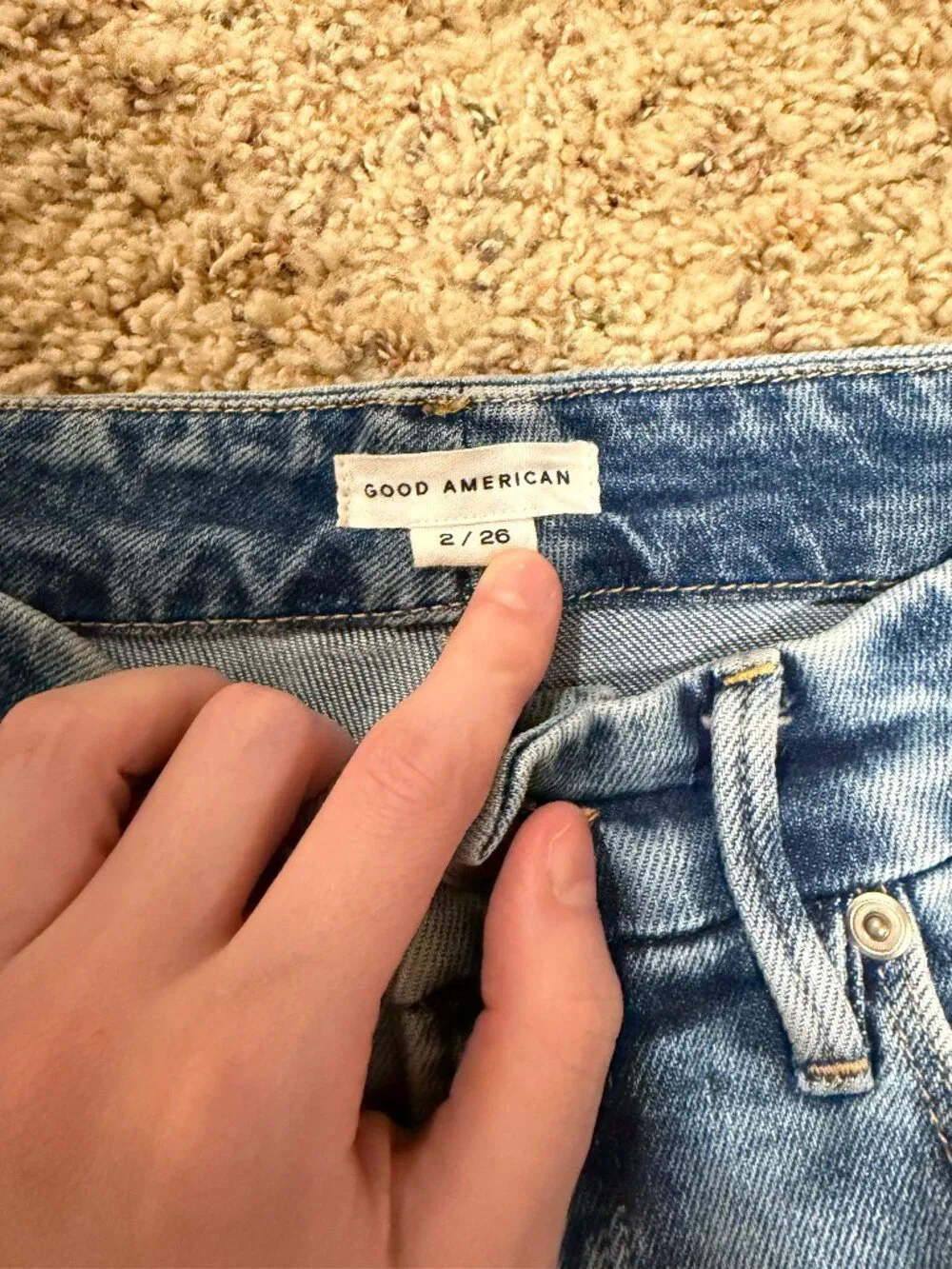 Good American Soft Tech Good Legs Straight Jeans Indigo333